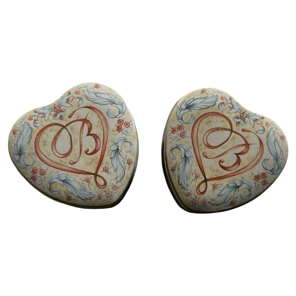 Brighton | 2 Heart shape Painted Jewelry Tins